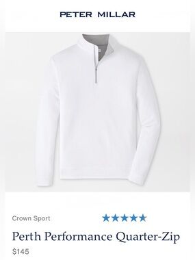 • PETER MILLAR • Crown Sport Perth Performance Quarter-Zip • NWT •